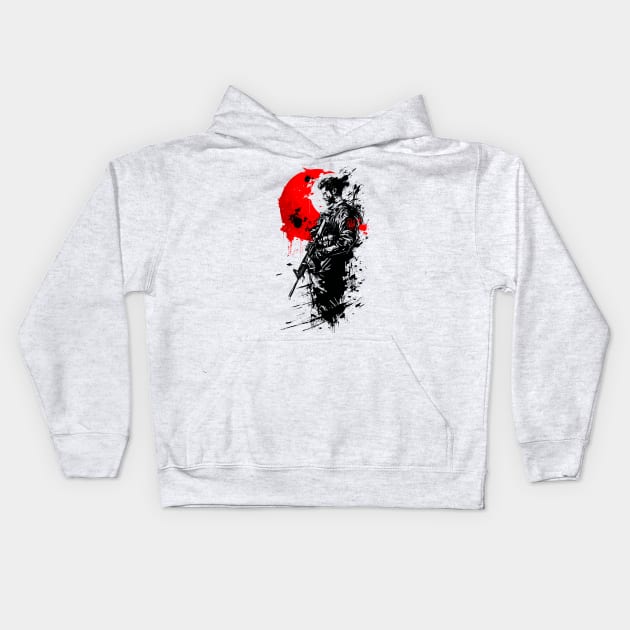 Ukrainian samurai Kids Hoodie by NemfisArt